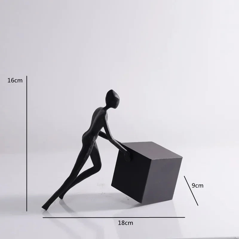 Abstract Figurine - Black Geometric Desktop Sculpture | Iron Figure Sculpture | product view 21 | Abstract home decor | House of Avana