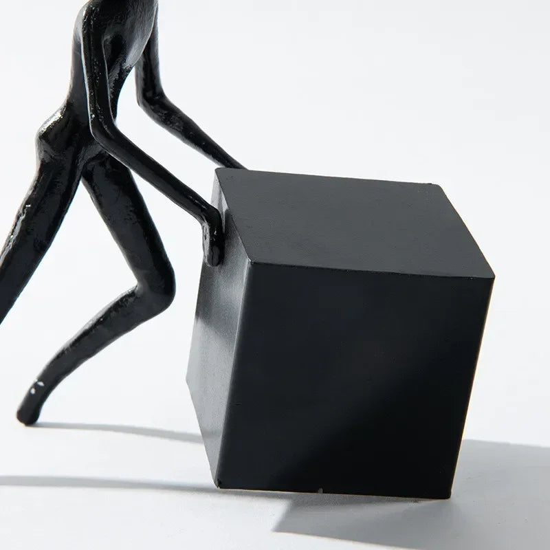 Abstract Figurine - Black Geometric Desktop Sculpture | Iron Figure Sculpture | top view | Abstract home decor | House of Avana