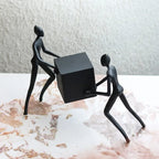 Abstract Figurine - Black Geometric Desktop Sculpture | Iron Figure Sculpture | front view | Abstract home decor | House of Avana