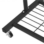 Black Modern Garment Rack Clothes Hanging Rod with Lockable Wheels