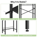 Black Over the Toilet Storage Freestanding Industrial Metal Wood Shelving Unit
