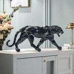 Glam Style Resin Black Panther Figurine - Inspirational Collectible Animal Sculpture for Home Decor,... - House Of Avana