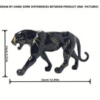 Glam Style Resin Black Panther Figurine - Inspirational Collectible Animal Sculpture for Home Decor,... - House Of Avana [[SKU:HOA-SCU-074]]