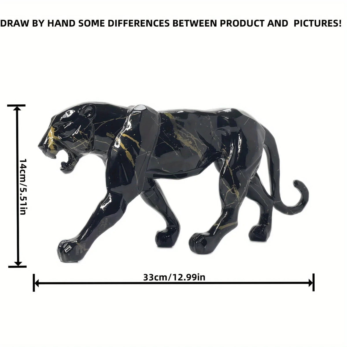 Glam Style Resin Black Panther Figurine - Inspirational Collectible Animal Sculpture for Home Decor,... - House Of Avana [[SKU:HOA-SCU-074]]