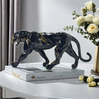 Glam Style Resin Black Panther Figurine - Inspirational Collectible Animal Sculpture for Home Decor,... - House Of Avana
