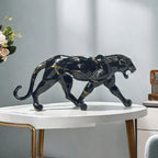 Glam Style Resin Black Panther Figurine - Inspirational Collectible Animal Sculpture for Home Decor,... - House Of Avana