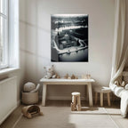 Black and White Palace Cityscape Glass Wall Art – Architectural Uv Print Design-kafcd054, top view - House Of Avana