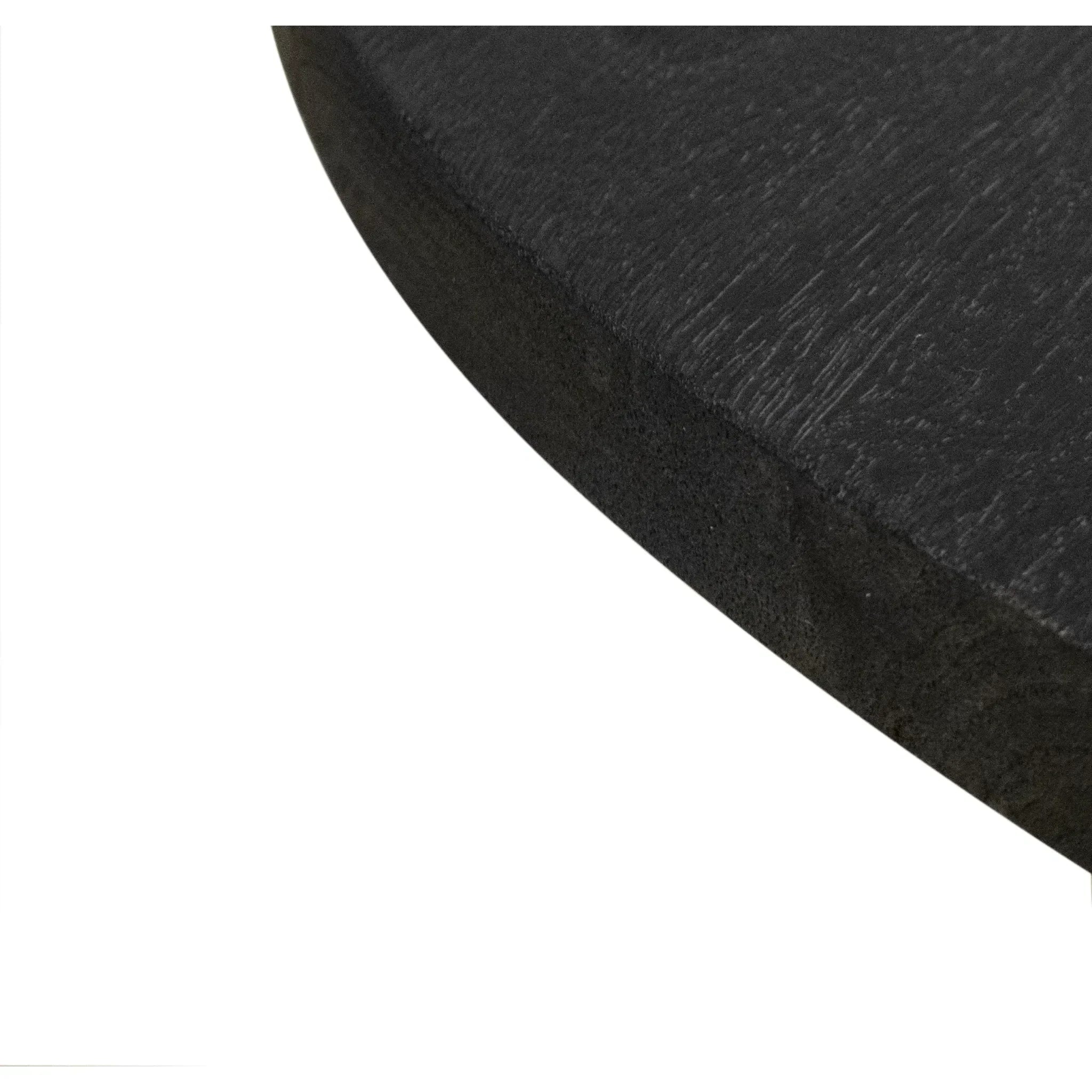 Black Mango Wood Coffee Table with Gold Drum Base, detail shot - House Of Avana
