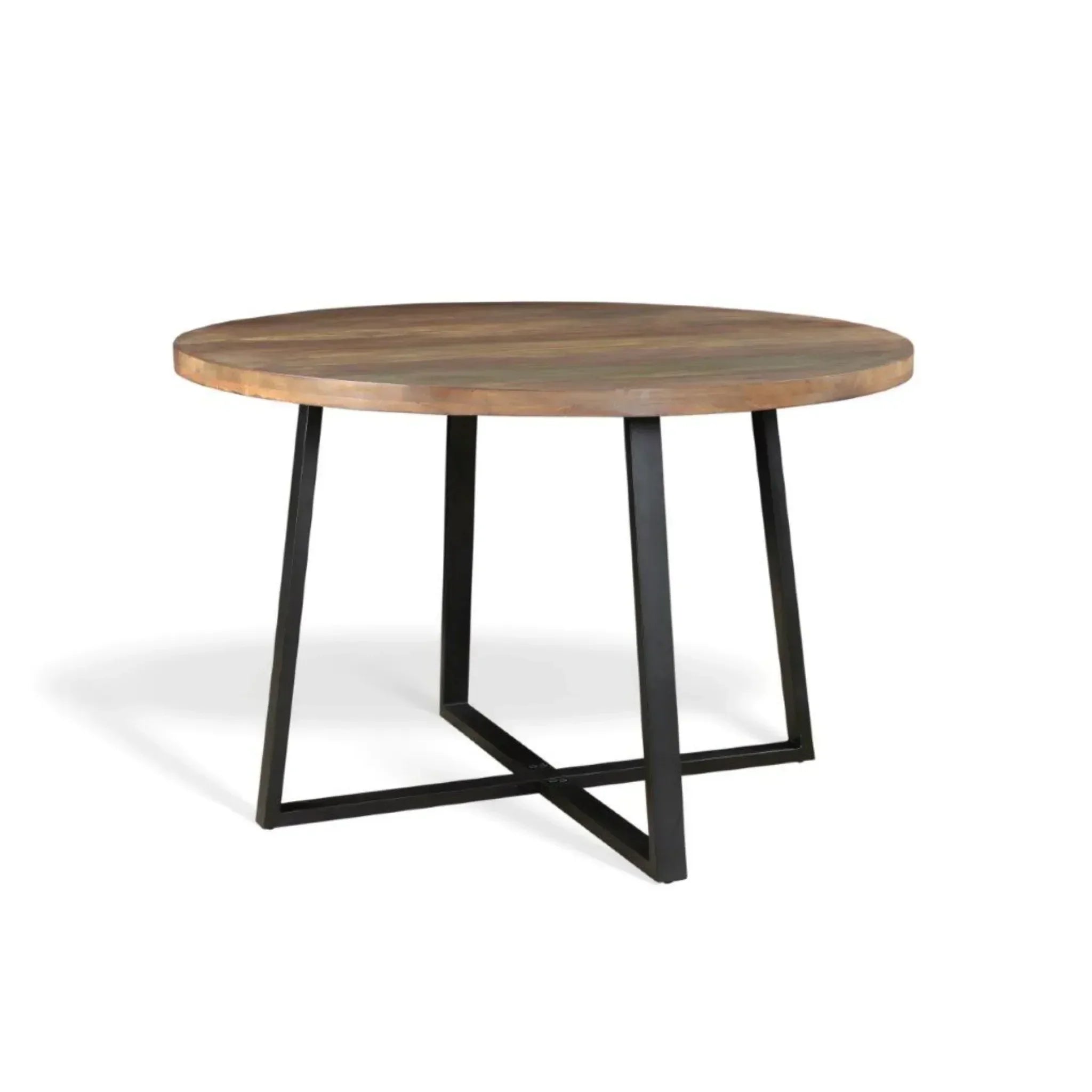 Blossom Round Reclaimed Wood Dining Table, back view - House Of Avana