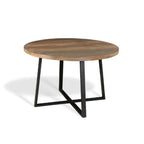 Blossom Round Reclaimed Wood Dining Table, side view - House Of Avana