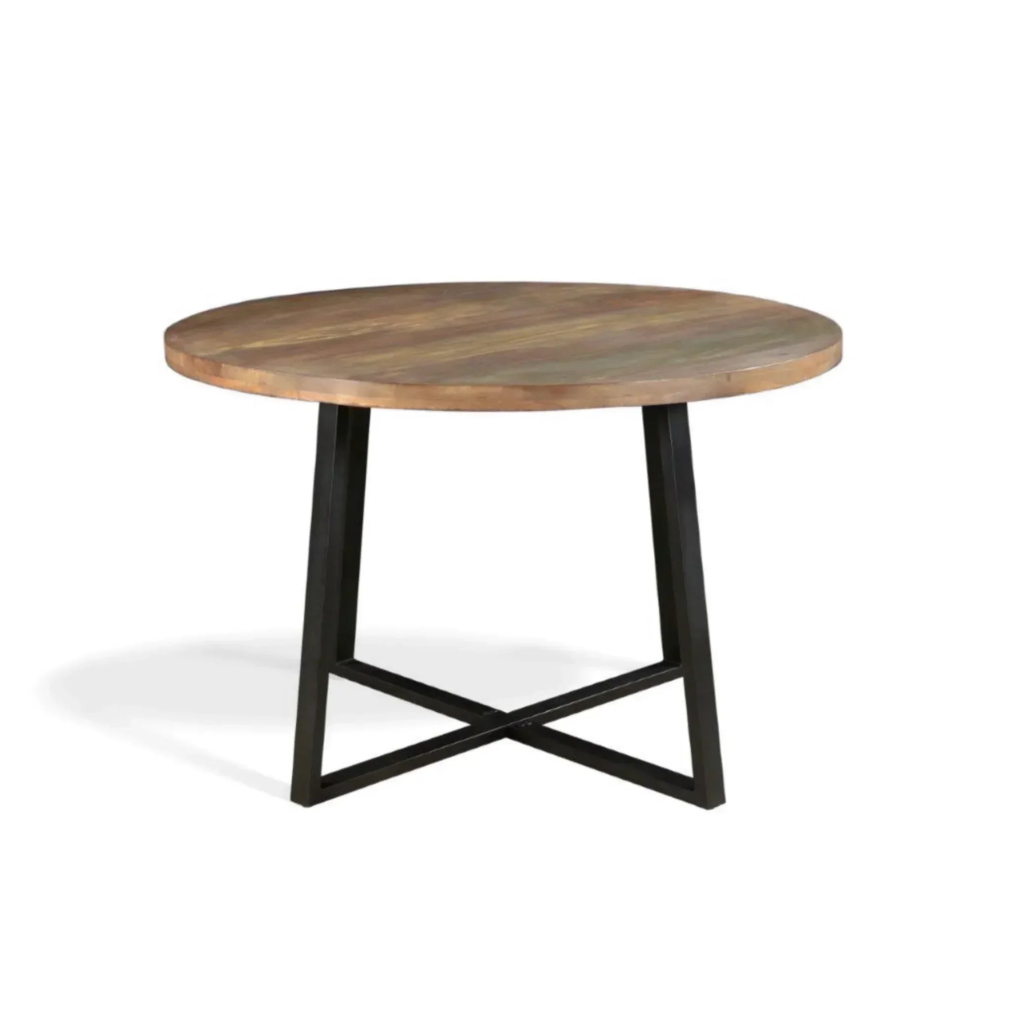 Blossom Round Reclaimed Wood Dining Table, detail shot - House Of Avana
