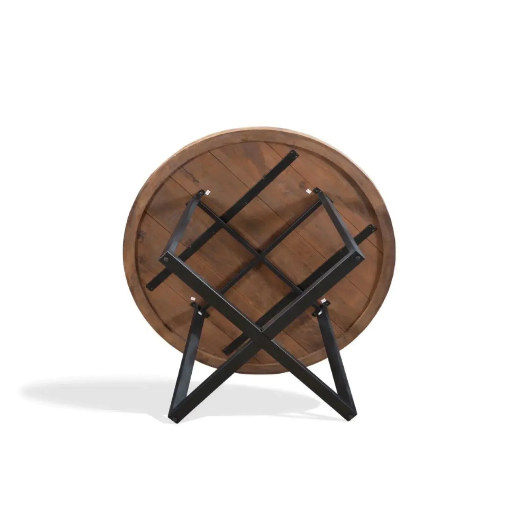 Blossom Round Reclaimed Wood Dining Table, lifestyle image - House Of Avana