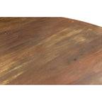 Blossom Round Reclaimed Wood Dining Table, angled view - House Of Avana