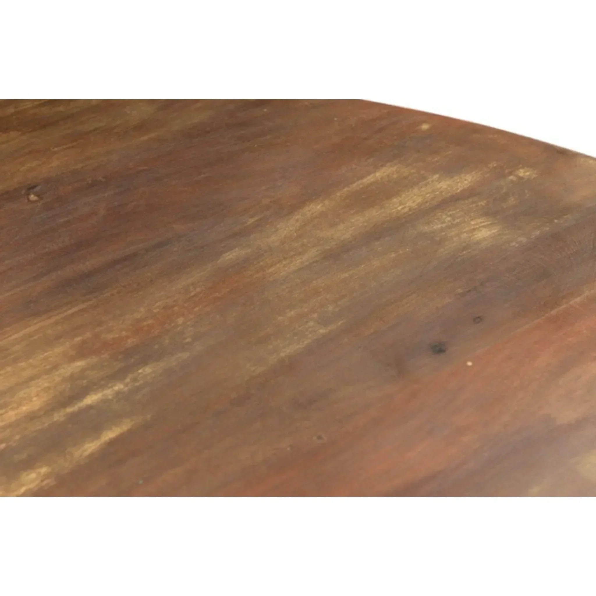 Blossom Round Reclaimed Wood Dining Table, angled view - House Of Avana