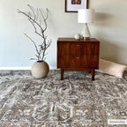 Blue Brown Hera Washable area rug Hauteloom