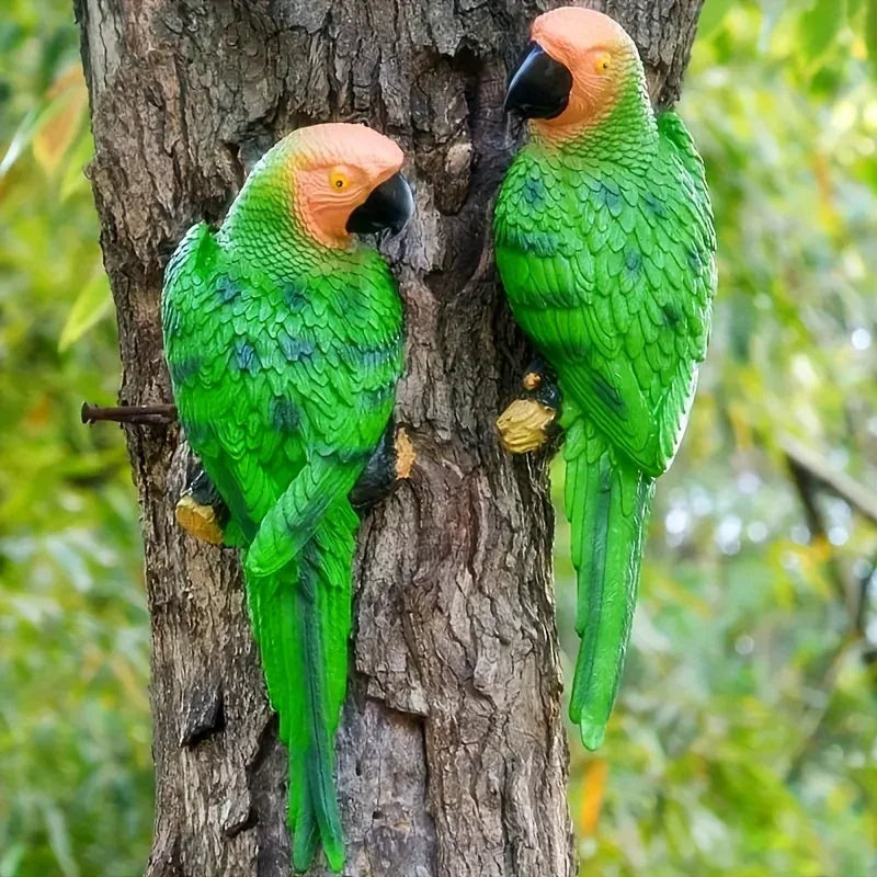 Garden Hanging Tree Parrot Design Outdoor Statue - House Of Avana