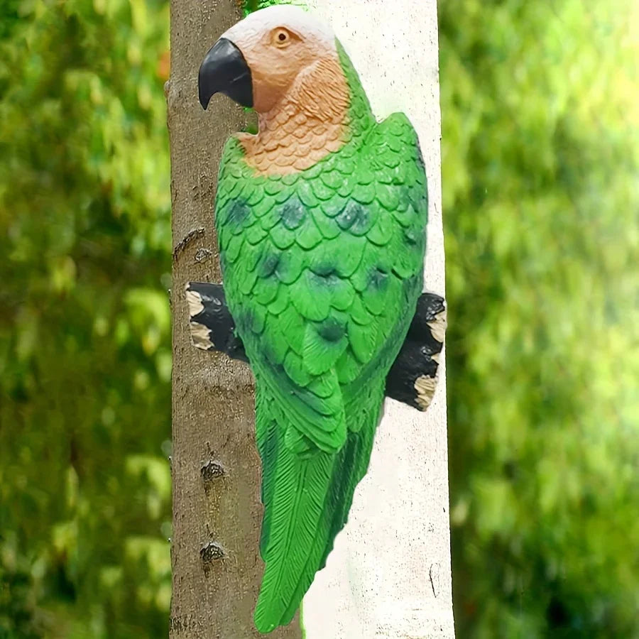 Garden Hanging Tree Parrot Design Outdoor Statue - House Of Avana