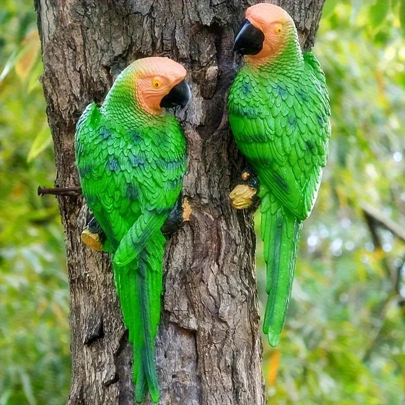 Garden Hanging Tree Parrot Design Outdoor Statue - House Of Avana
