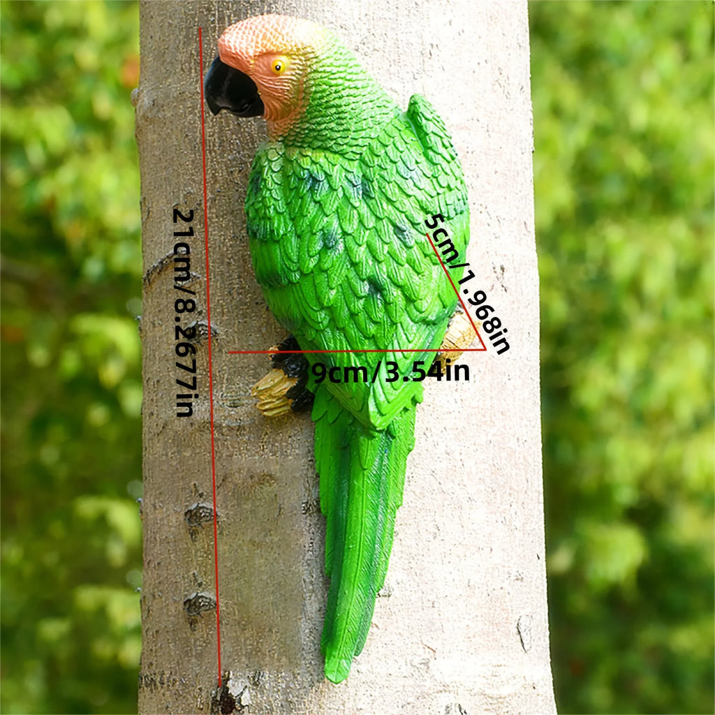 Garden Hanging Tree Parrot Design Outdoor Statue - House Of Avana