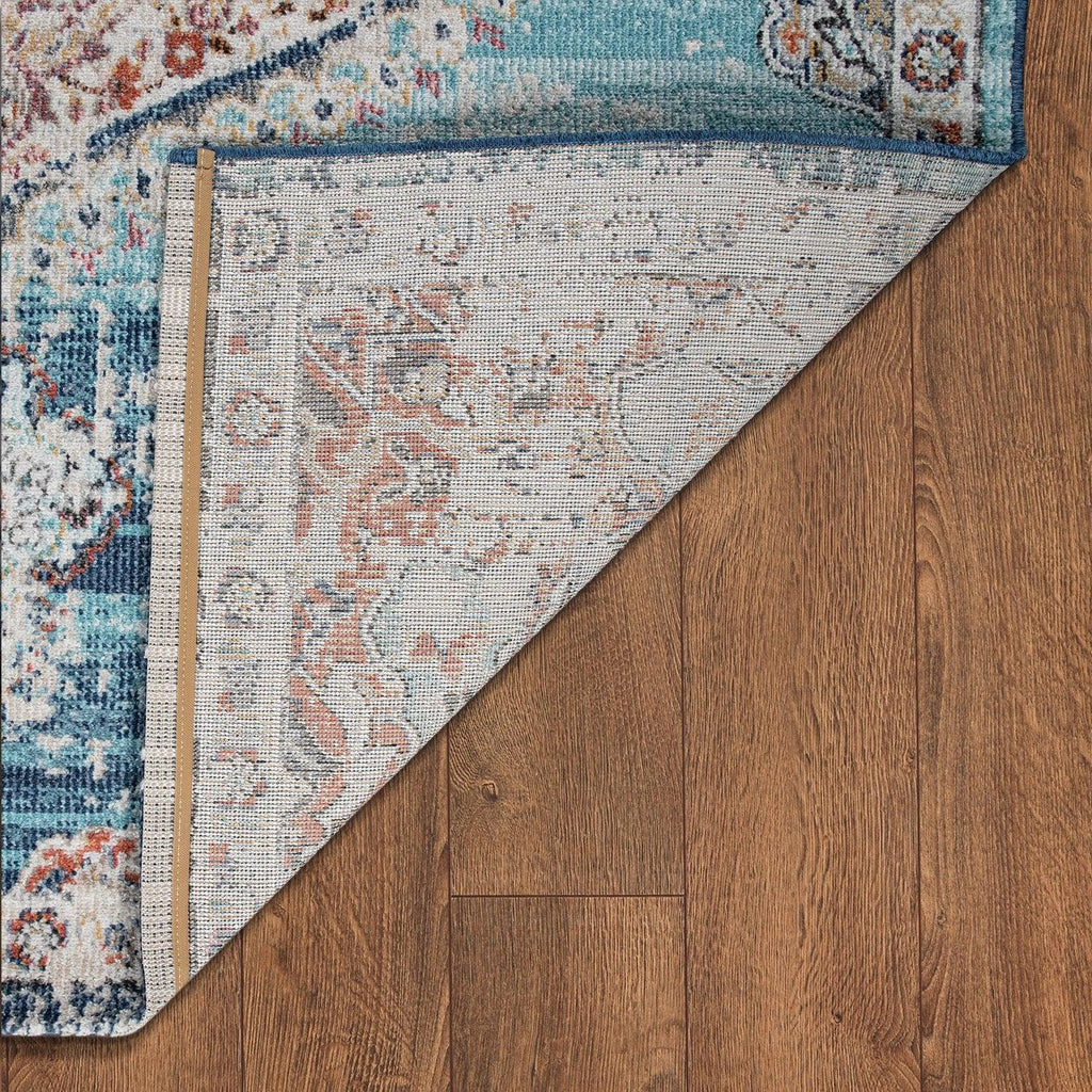 Blue Red Indoor & Outdoor Rug for Balcony Oriental Pattern, detail shot - House Of Avana