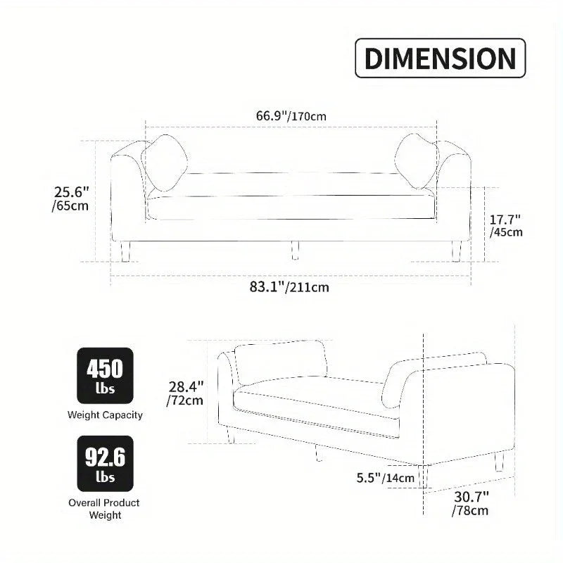 7ft Chenille Bed Bench w/2 Pillows | Multi-Room Ottoman Chaise | 450lb Capacity Rubberwood | Elegant Blue Upholstery for Living Room, Bedroom & Office | Durable & Stylish Home Decor, Bedroom Seating, Textured Fabric Finish, S House Of Avana