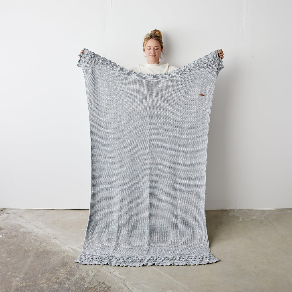 Bobble Lace Edged Eco-Cotton Throw Kanju Interiors