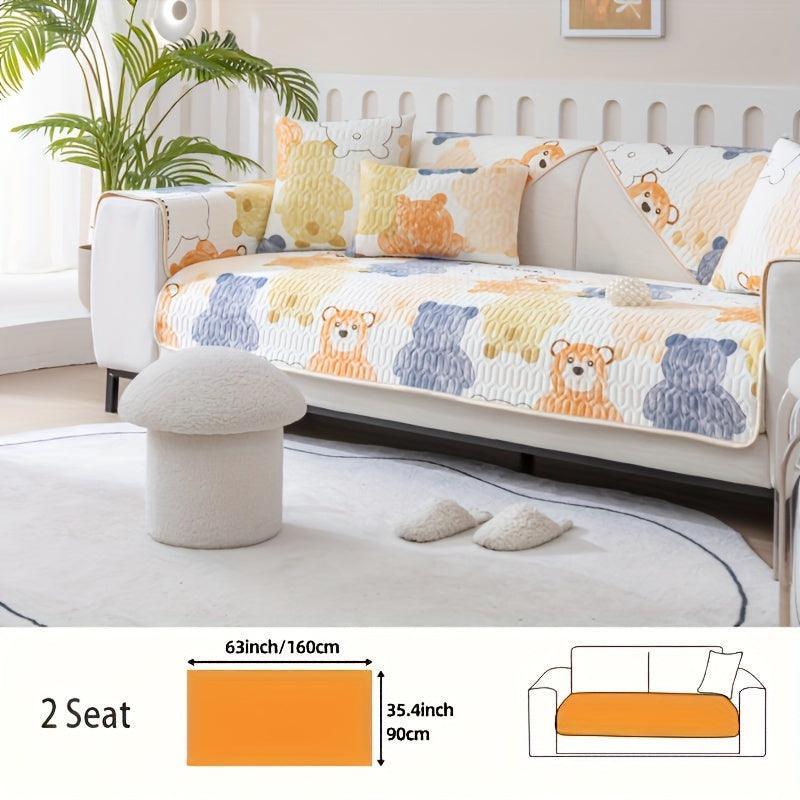 Bohemian Chic Ice Silk Sofa Cover | Extra Large Pet-friendly Slipcover, top view - House Of Avana