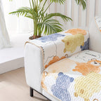 Bohemian Chic Ice Silk Sofa Cover | Extra Large Pet-friendly Slipcover, angled view - House Of Avana