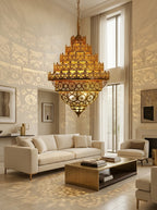 Bohemian Retro Golden Iron Chandelier Luxury Pendant Light