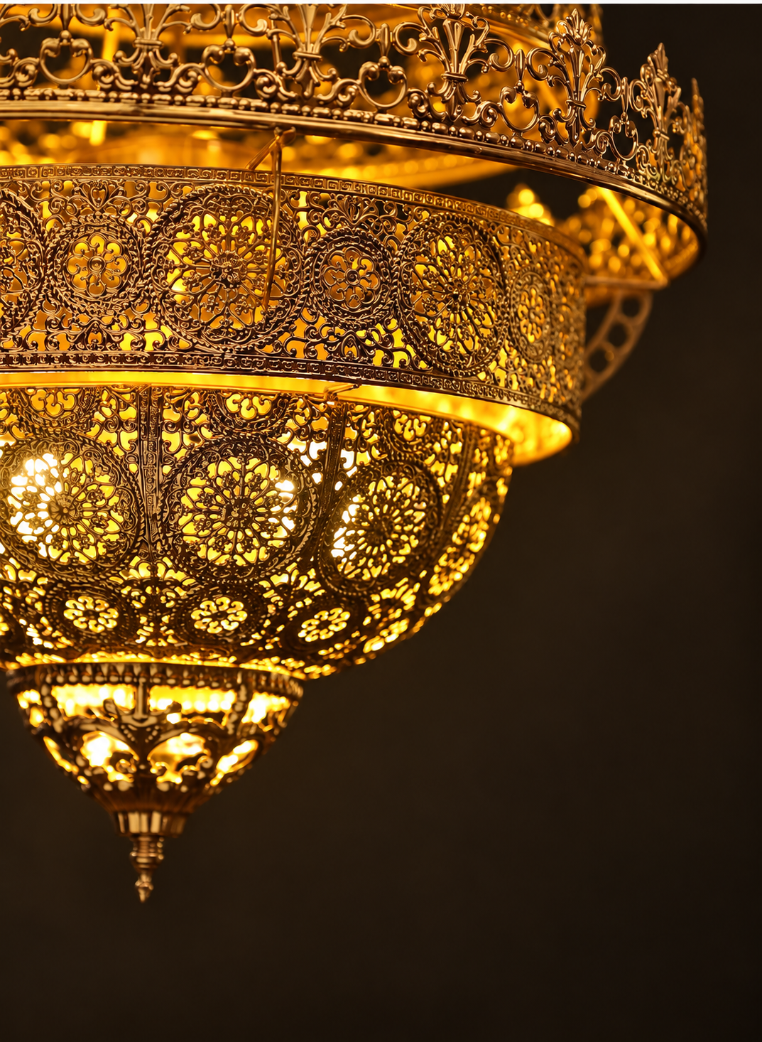 Bohemian Retro Golden Iron Chandelier Luxury Pendant Light