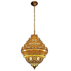 Gold chandelier on a white background