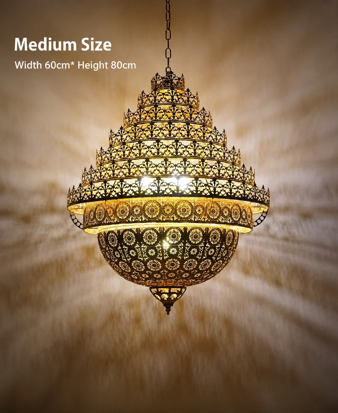 Bohemian Retro Golden Iron Chandelier Luxury Pendant Light
