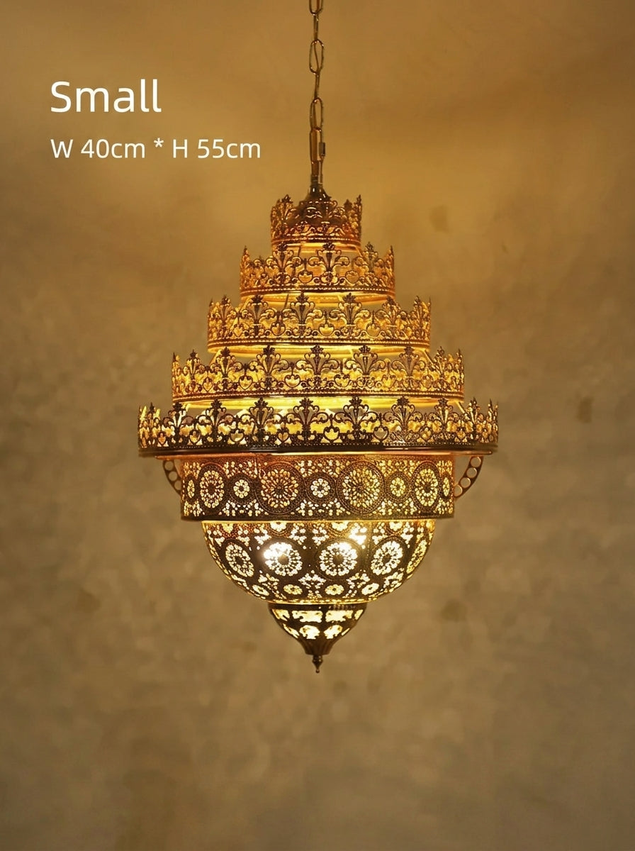 Bohemian Retro Golden Iron Chandelier Luxury Pendant Light