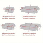Bohemian-style Chenille Fabric Extra Long Couch Cover Anti Dog Scratch, side view - House Of Avana