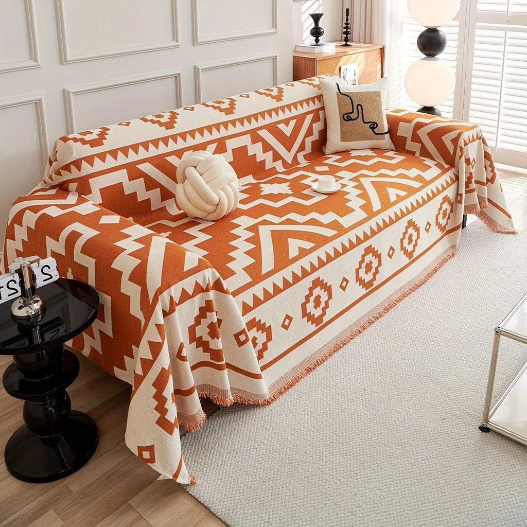 Boho-chic All-season Sofa Cover | Light Gray & Pet Proof Couch Cover - House Of Avana
