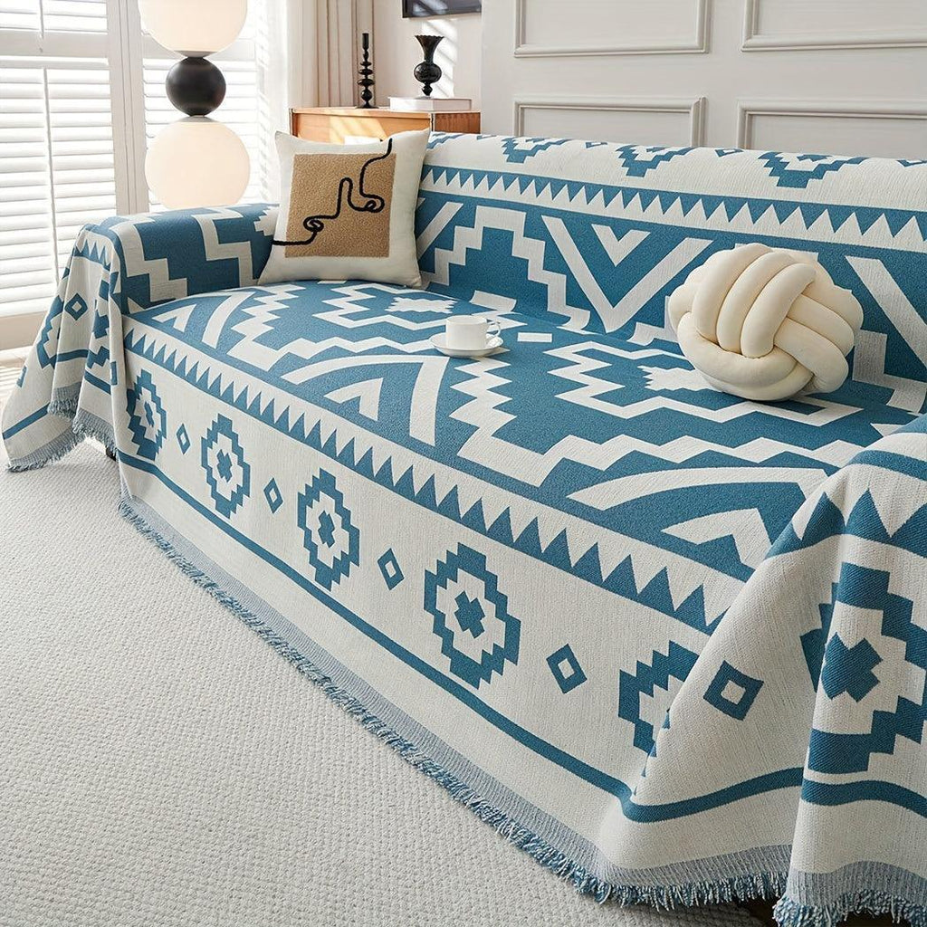 Boho-chic All-season Sofa Cover | Light Gray & Pet Proof Couch Cover - House Of Avana