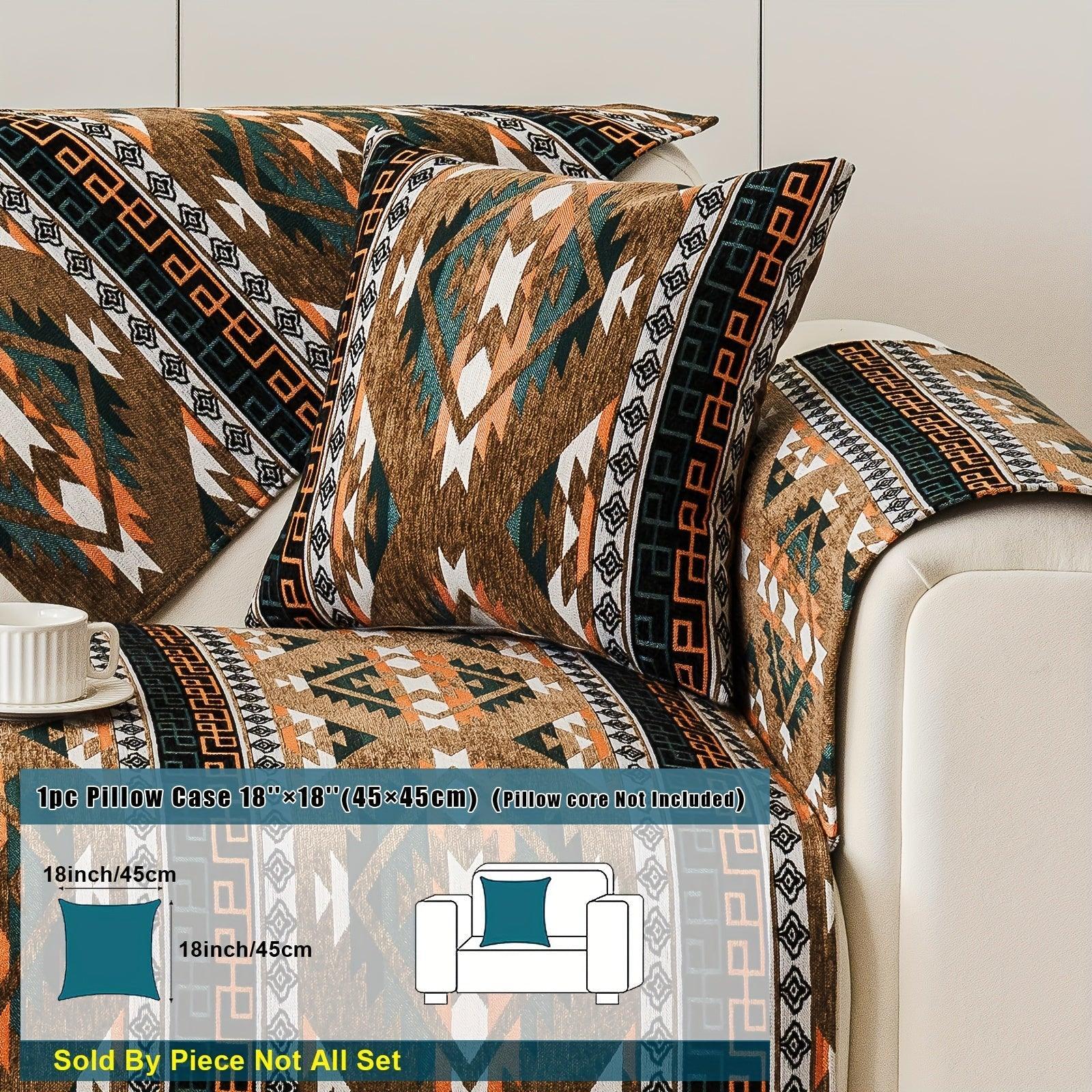Boho Couch Cover - Chic Snow Chenille Sofa Slipcover, alternate view - House Of Avana