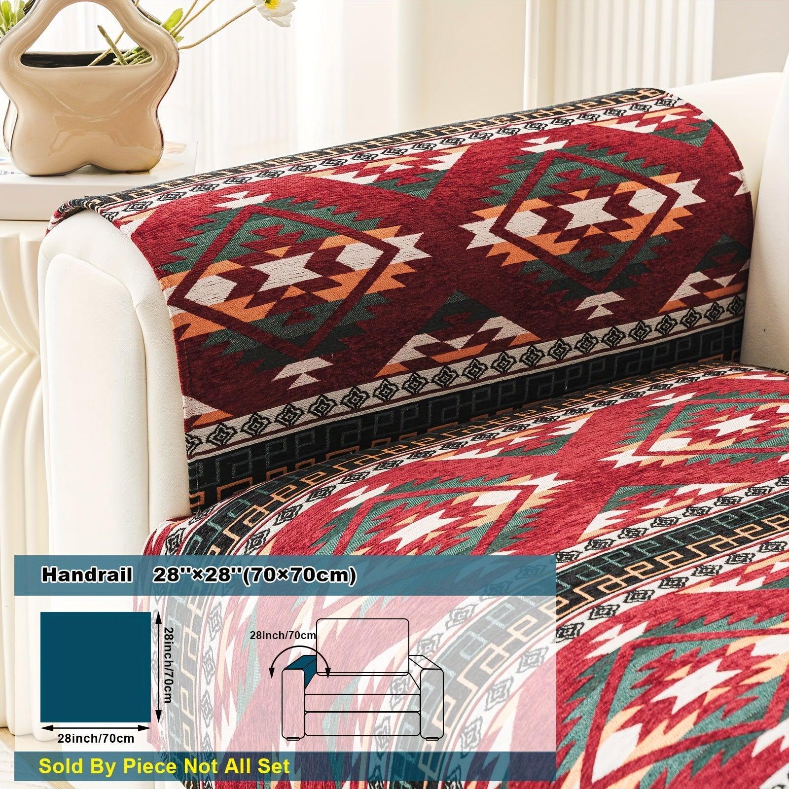 Boho Couch Cover - Chic Snow Chenille Sofa Slipcover, alternate view - House Of Avana