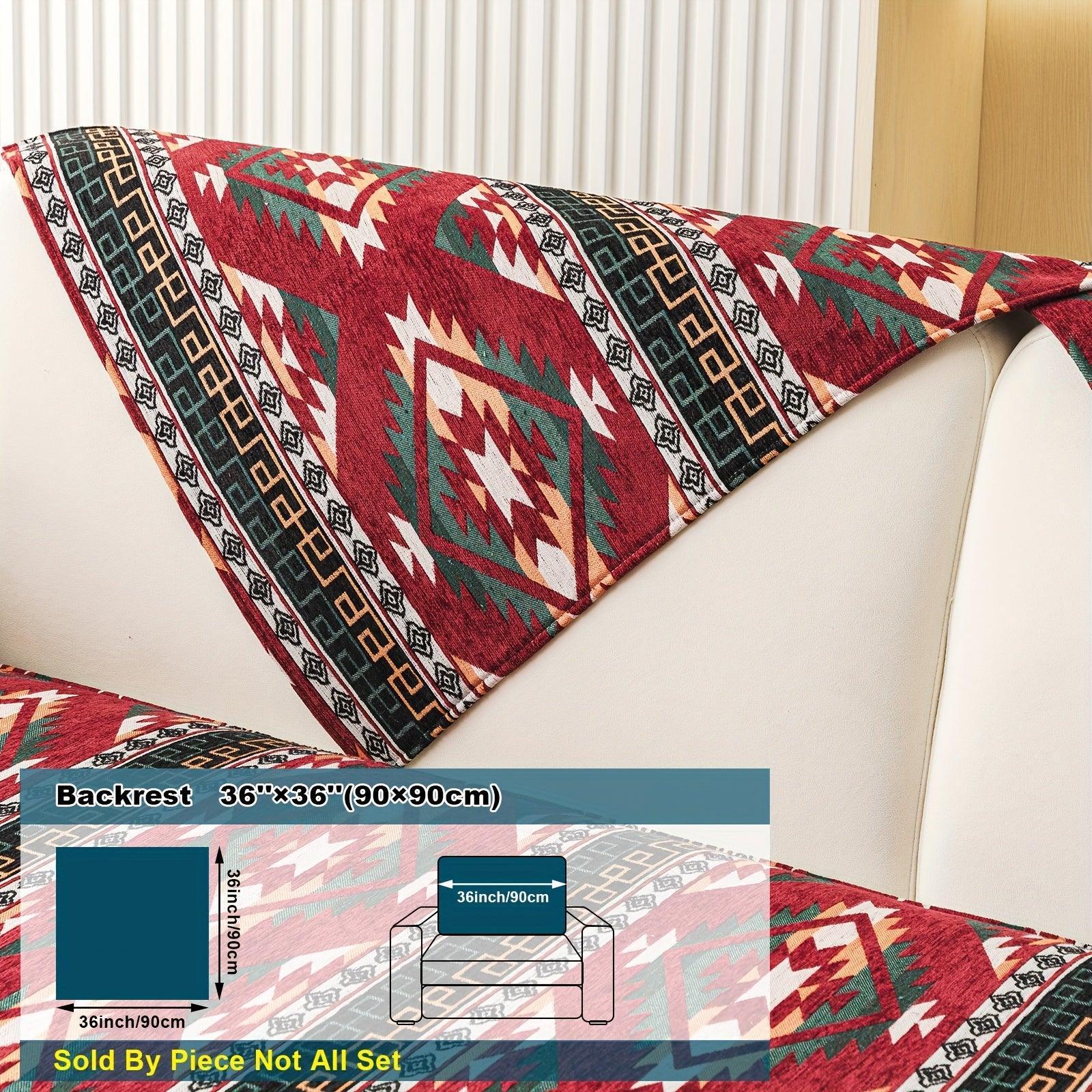 Boho Couch Cover - Chic Snow Chenille Sofa Slipcover, alternate view - House Of Avana