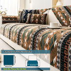 Boho Couch Cover - Chic Snow Chenille Sofa Slipcover, side view - House Of Avana