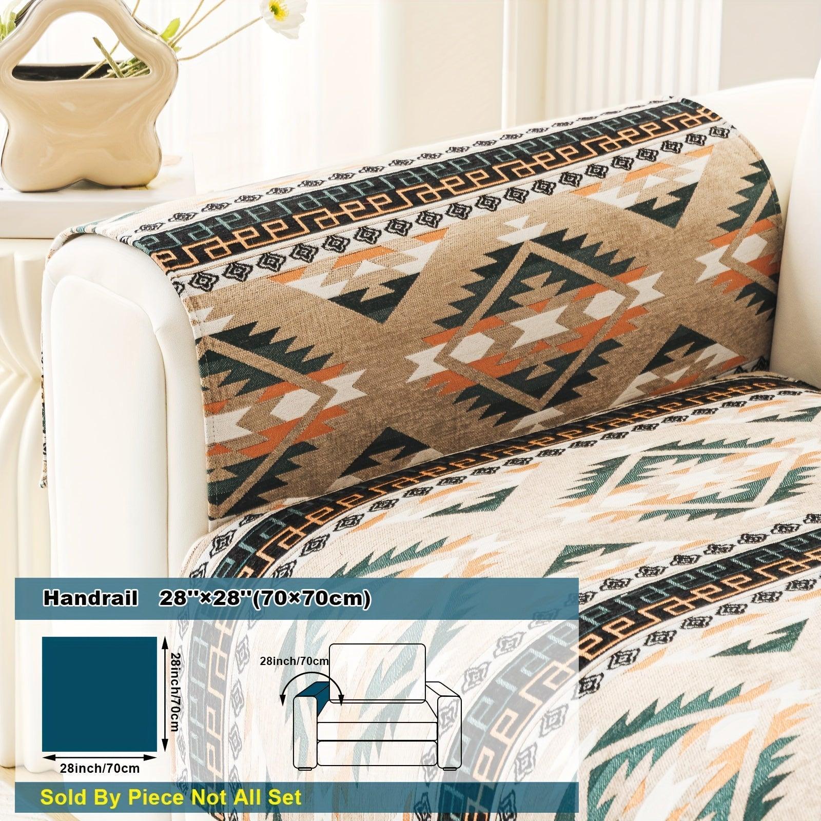 Boho Couch Cover - Chic Snow Chenille Sofa Slipcover, alternate view - House Of Avana