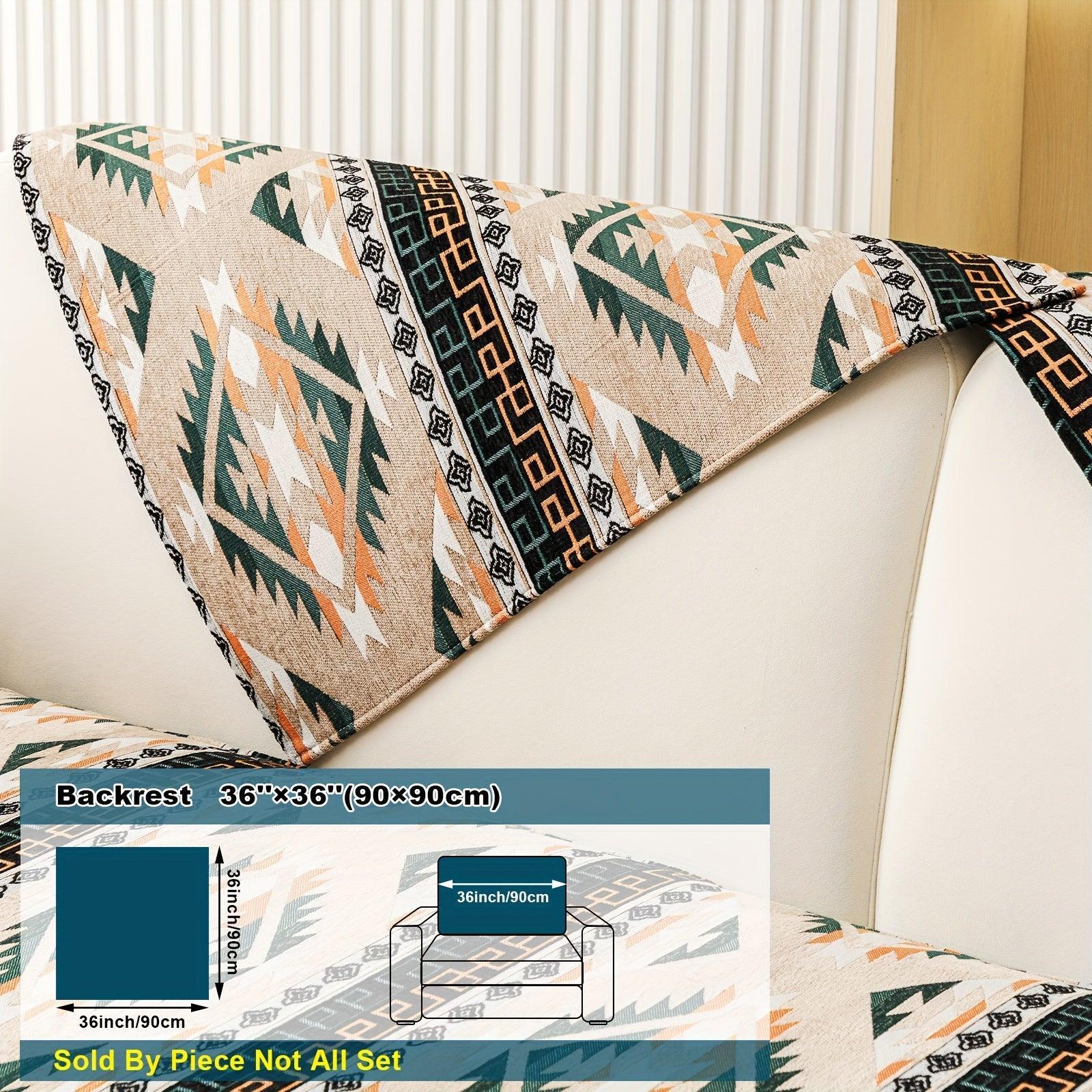 Boho Couch Cover - Chic Snow Chenille Sofa Slipcover, alternate view - House Of Avana