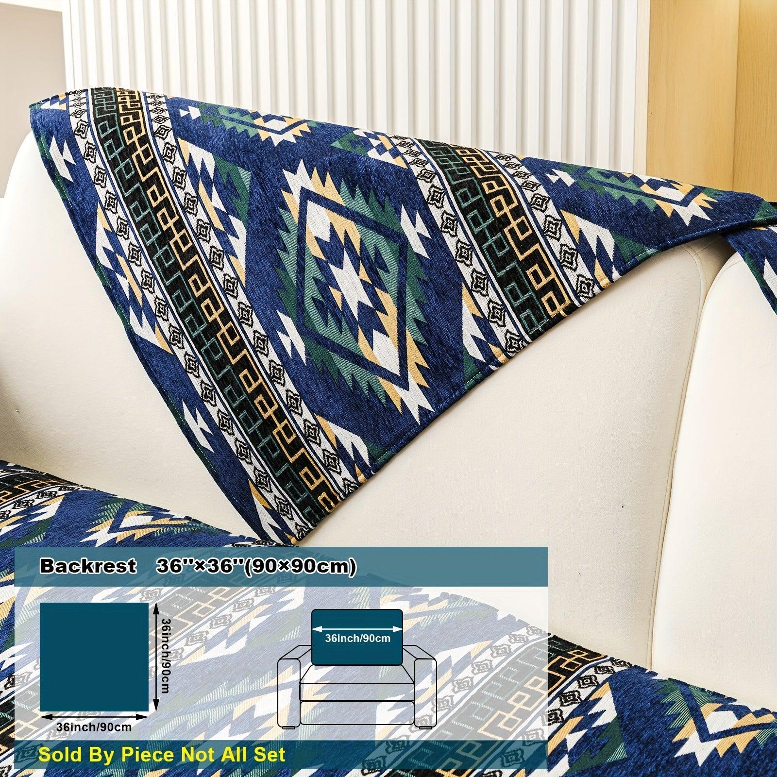 Boho Couch Cover - Chic Snow Chenille Sofa Slipcover, alternate view - House Of Avana