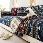 Boho Couch Cover - Chic Snow Chenille Sofa Slipcover, angled view - House Of Avana