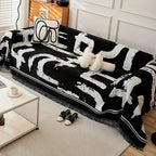 Boho Couch Cover Ultra Soft | All-seasons Chenille Fabric |, side view - House Of Avana