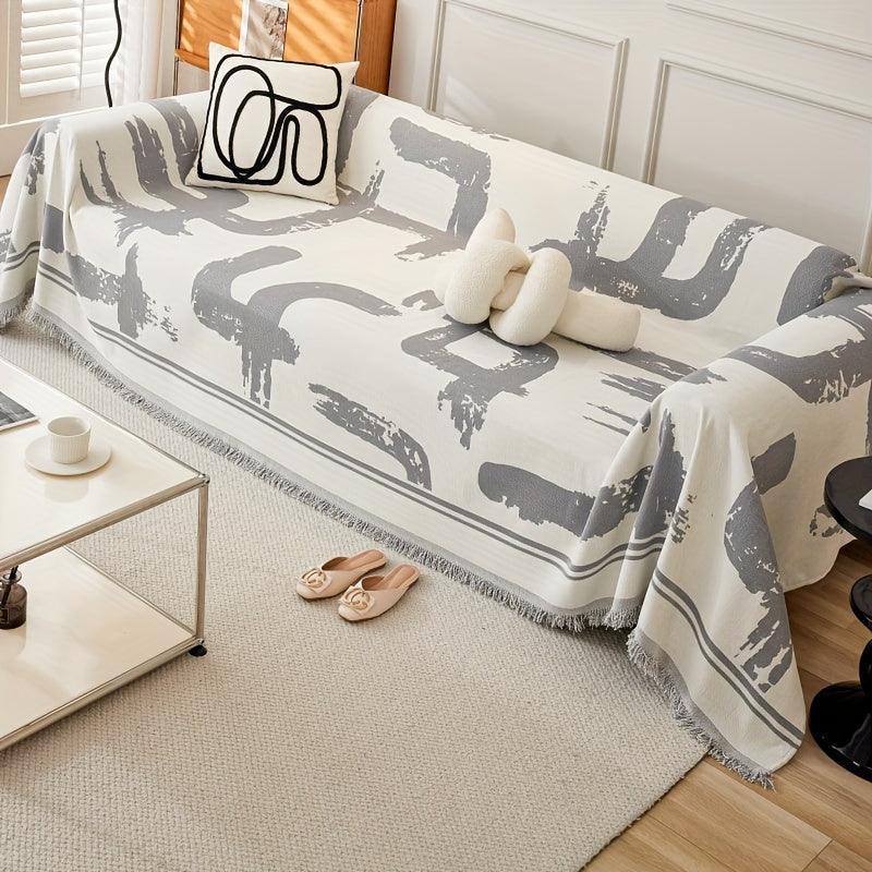 Boho Couch Cover Ultra Soft | All-seasons Chenille Fabric |, lifestyle image - House Of Avana