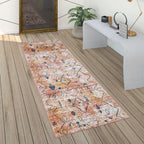 Boho Rug Red Ethnic Diamond Pattern Modern Ripped Design, angled view - House Of Avana