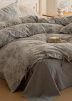 Bonnie Ribbon Bow Tie Floral Bedding Set / Khaki Ever Lasting
