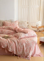Bonnie Ribbon Bow Tie Floral Bedding Set / Khaki Ever Lasting