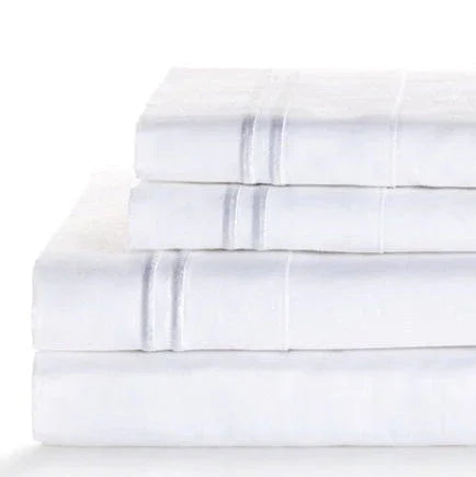 600 Thread Count Border Stripe Embroidered Sheet Set Mélange Home